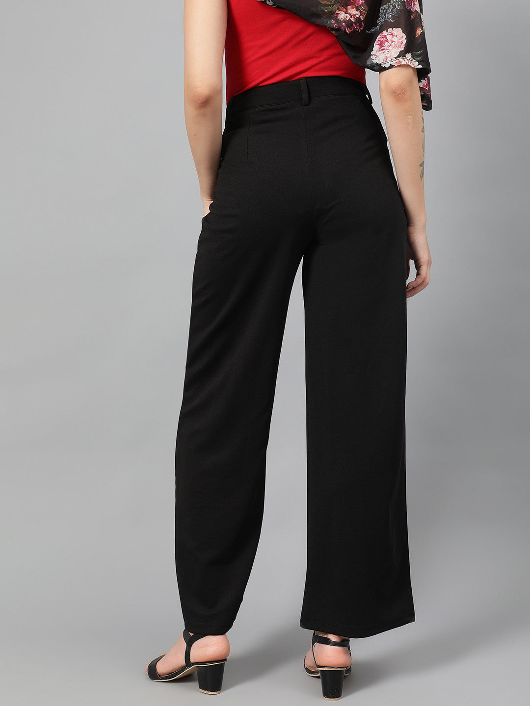 KOTTY Regular Fit Women Black Trousers 