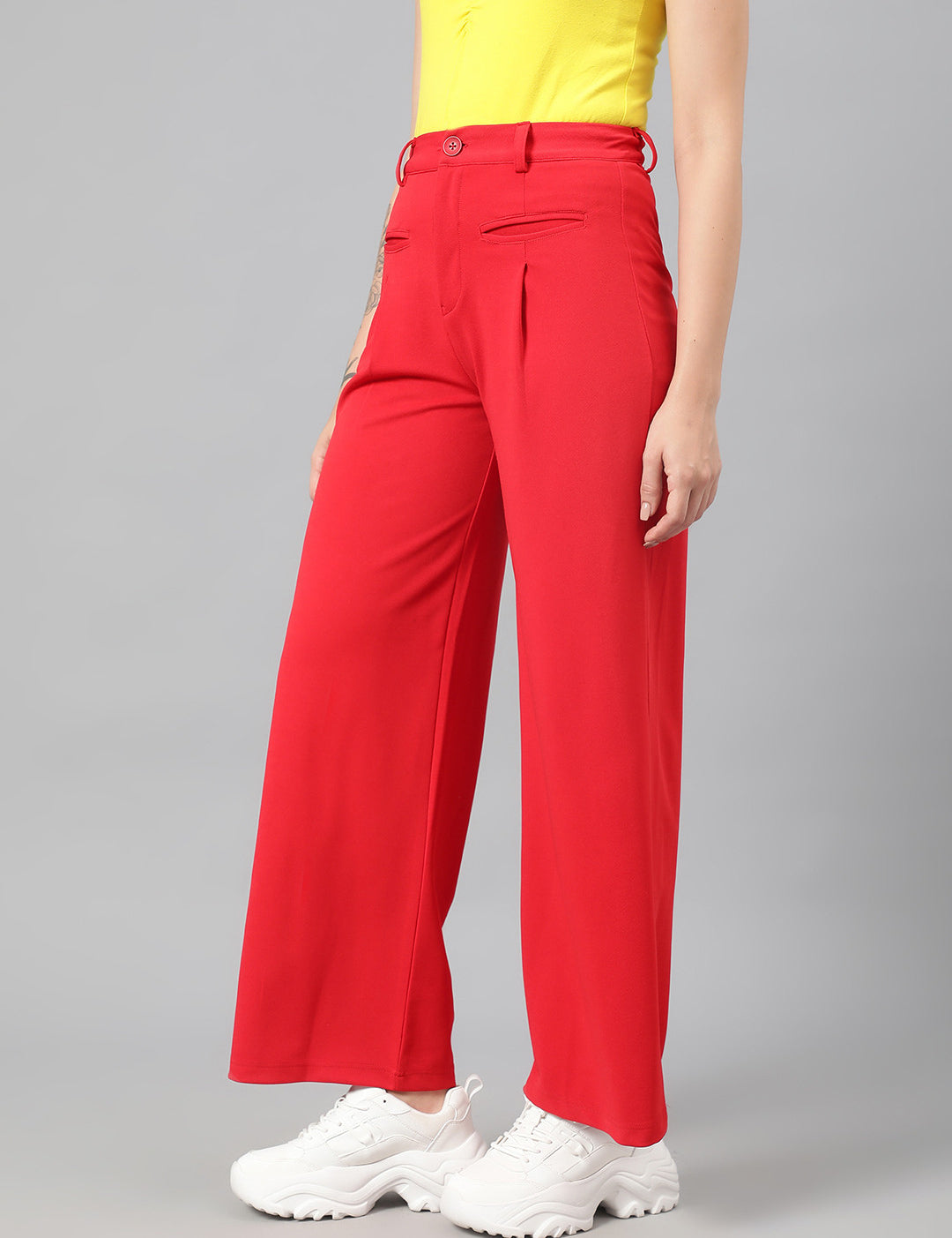 KOTTY Regular Fit Women Red Trousers 