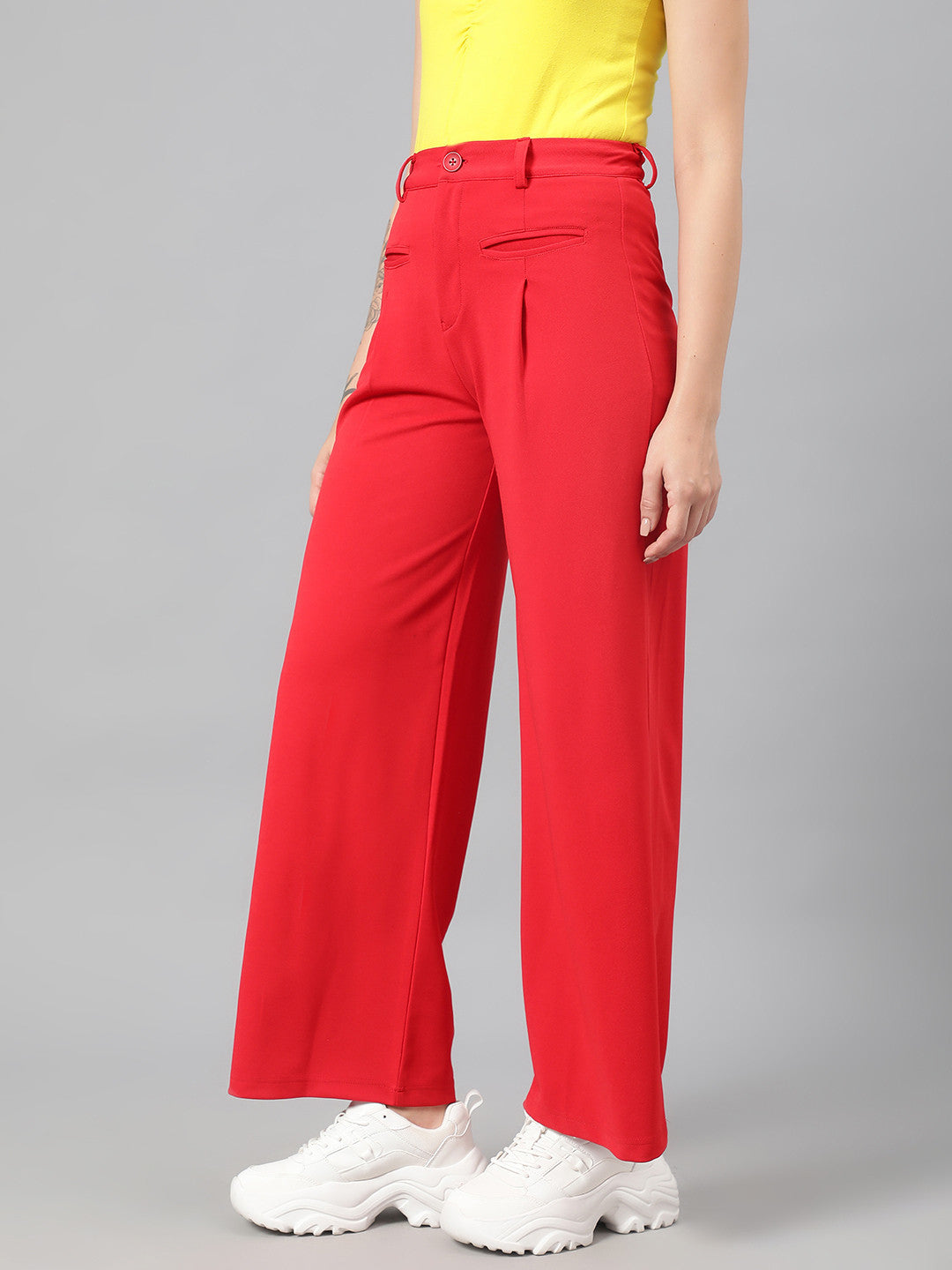 KOTTY Regular Fit Women Red Trousers 