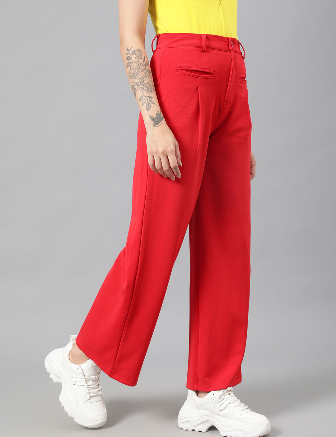 KOTTY Regular Fit Women Red Trousers 