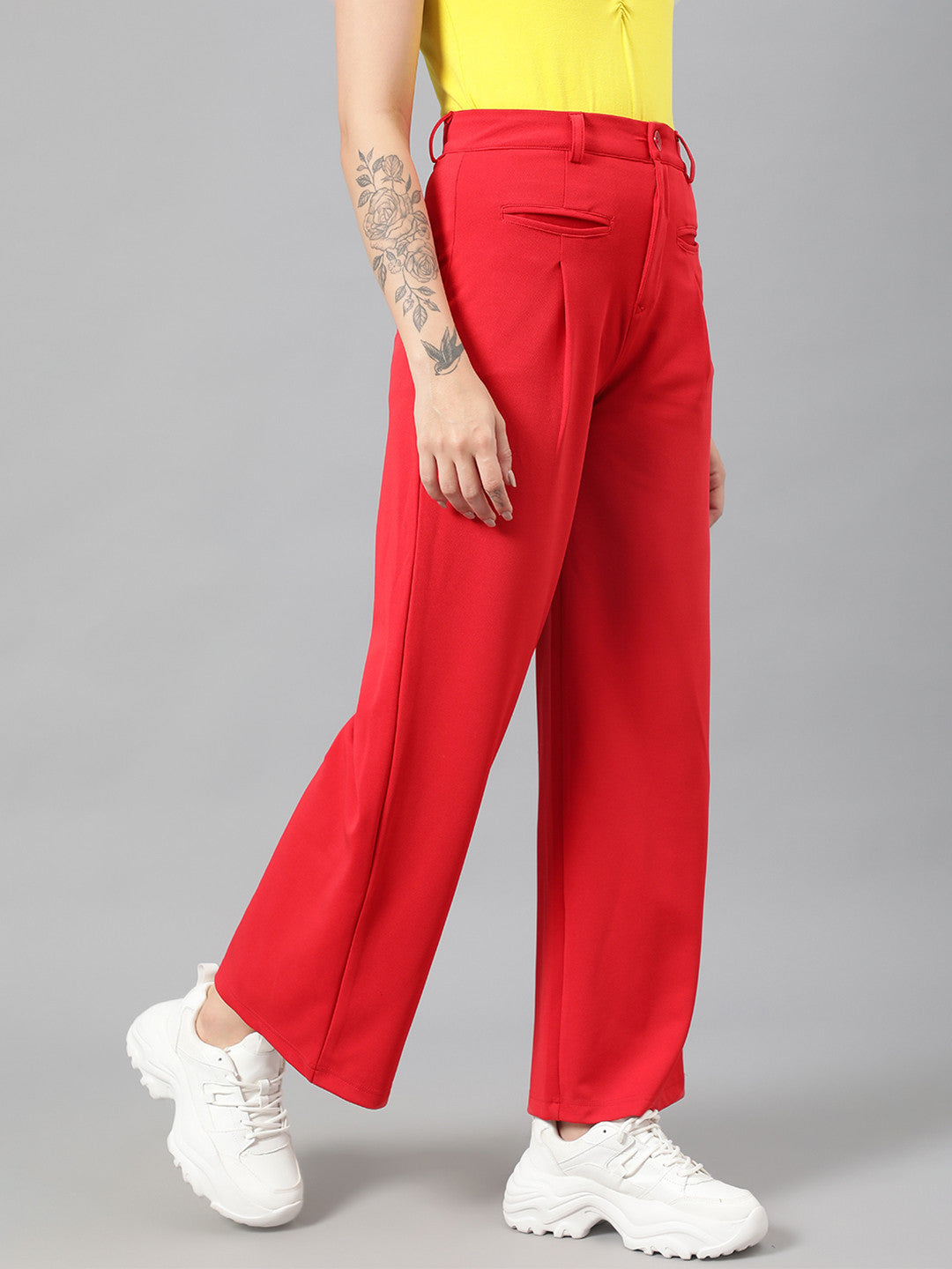 KOTTY Regular Fit Women Red Trousers 