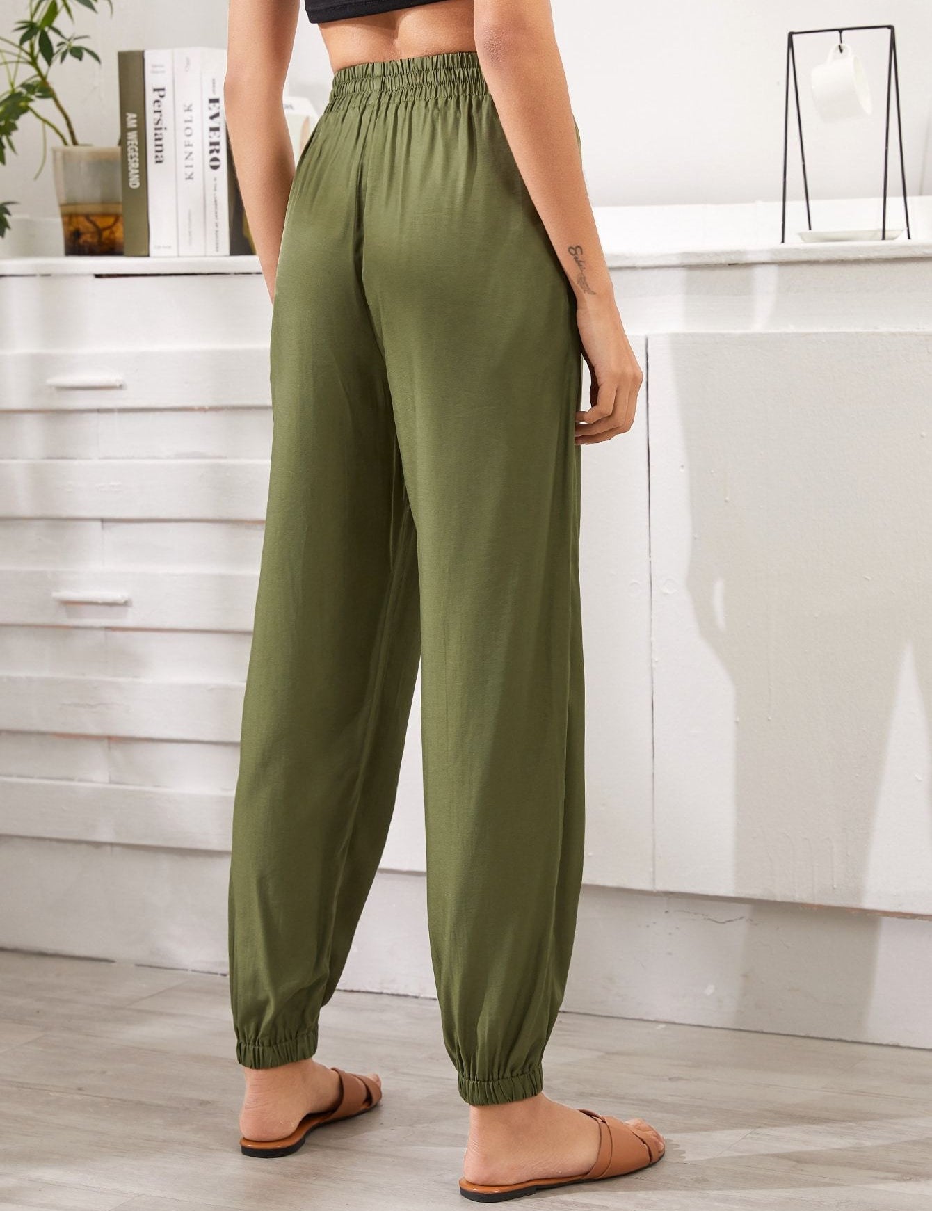 KOTTY Womens Solid Attractive High Rise Pant