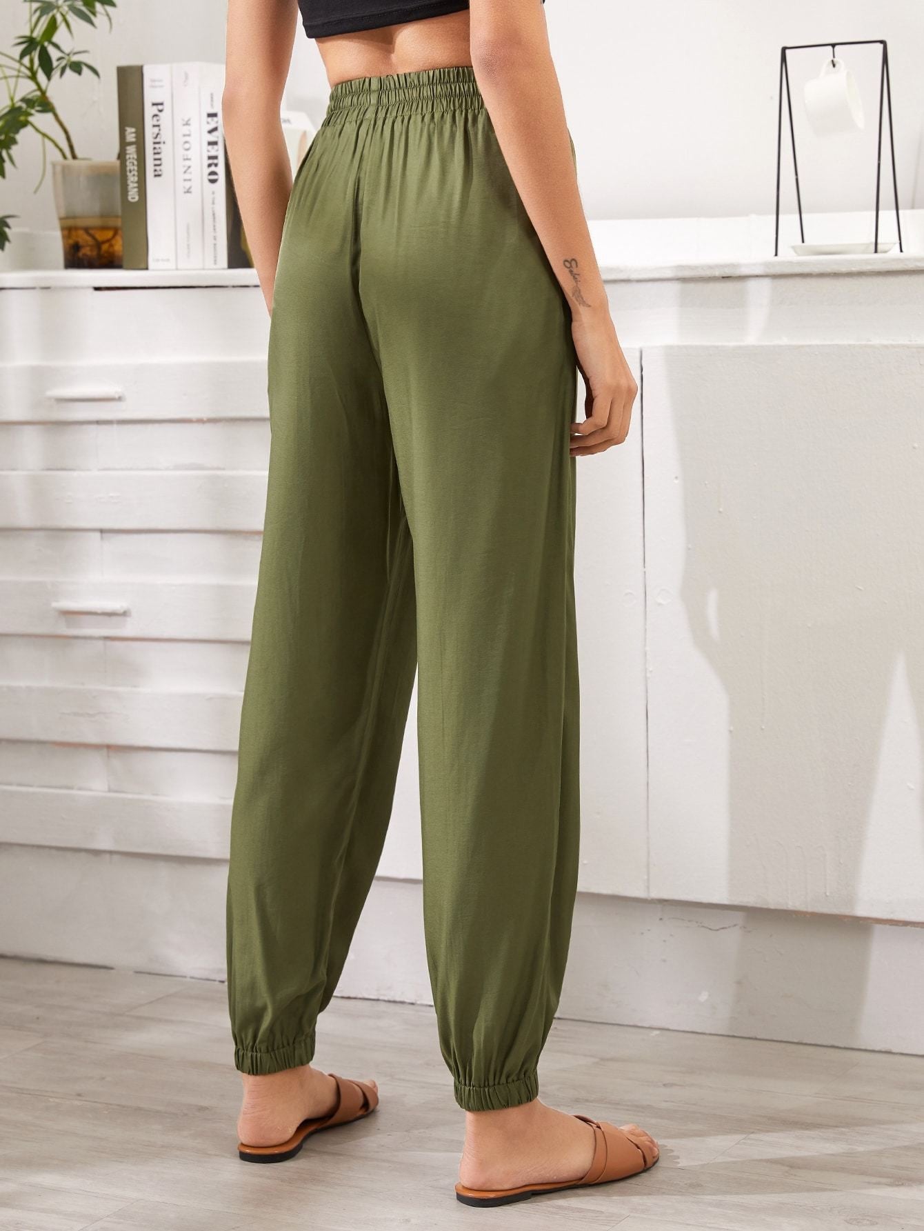 KOTTY Womens Solid Attractive High Rise Pant