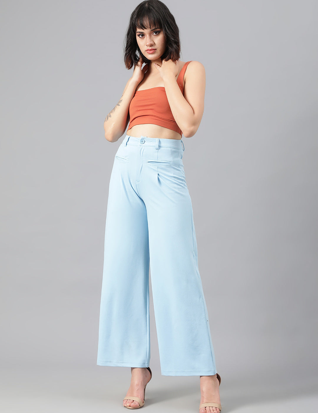 KOTTY Regular Fit Women Blue Trousers 