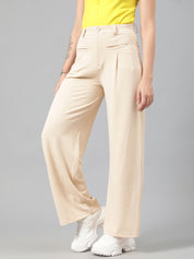 KOTTY Regular Fit Women Beige Trousers 