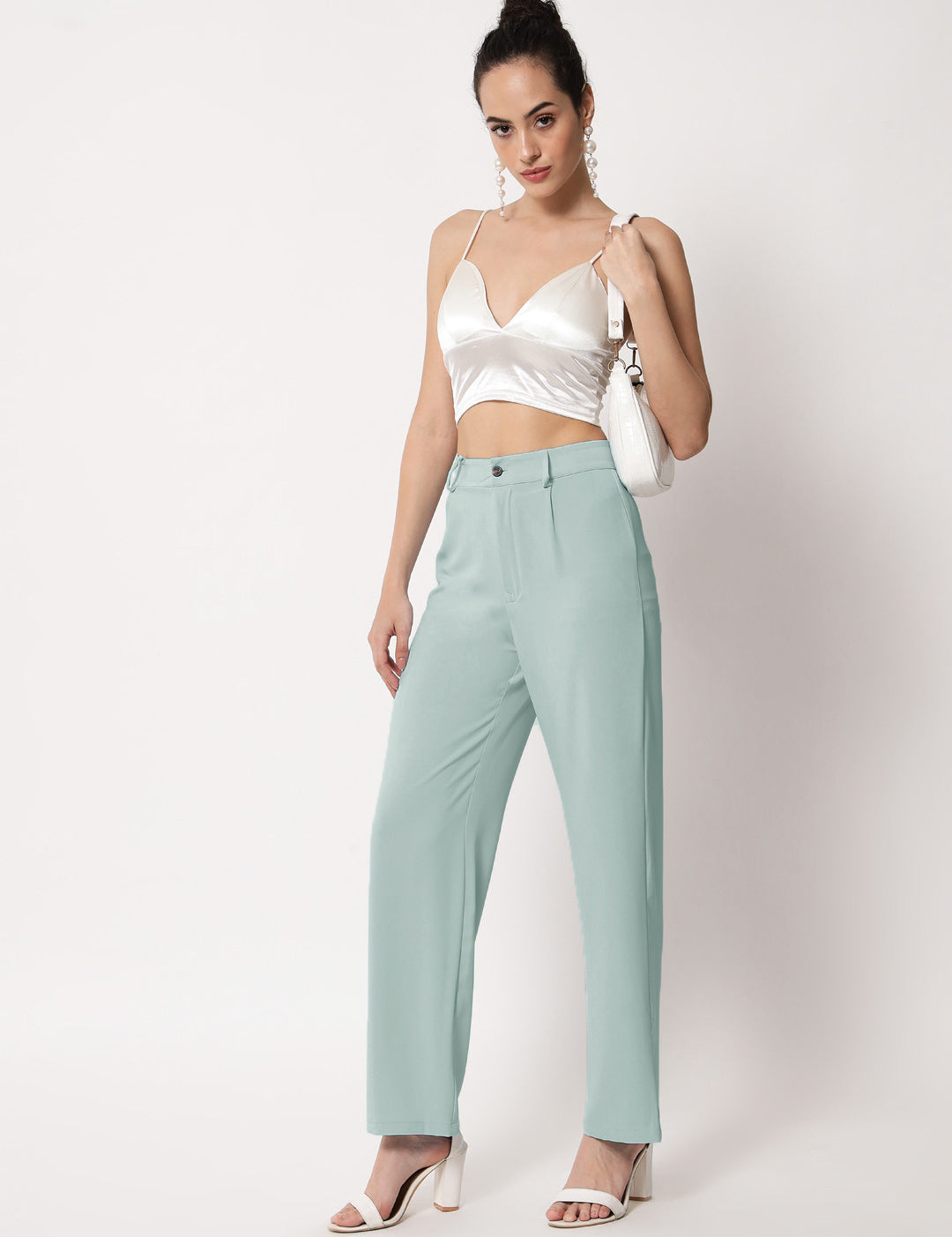 KOTTY Womens Solid Attractive High Rise Pant