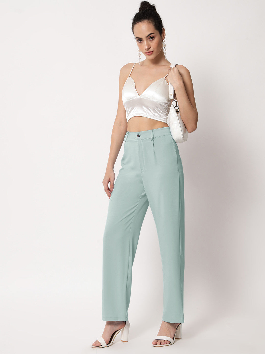 KOTTY Womens Solid Attractive High Rise Pant