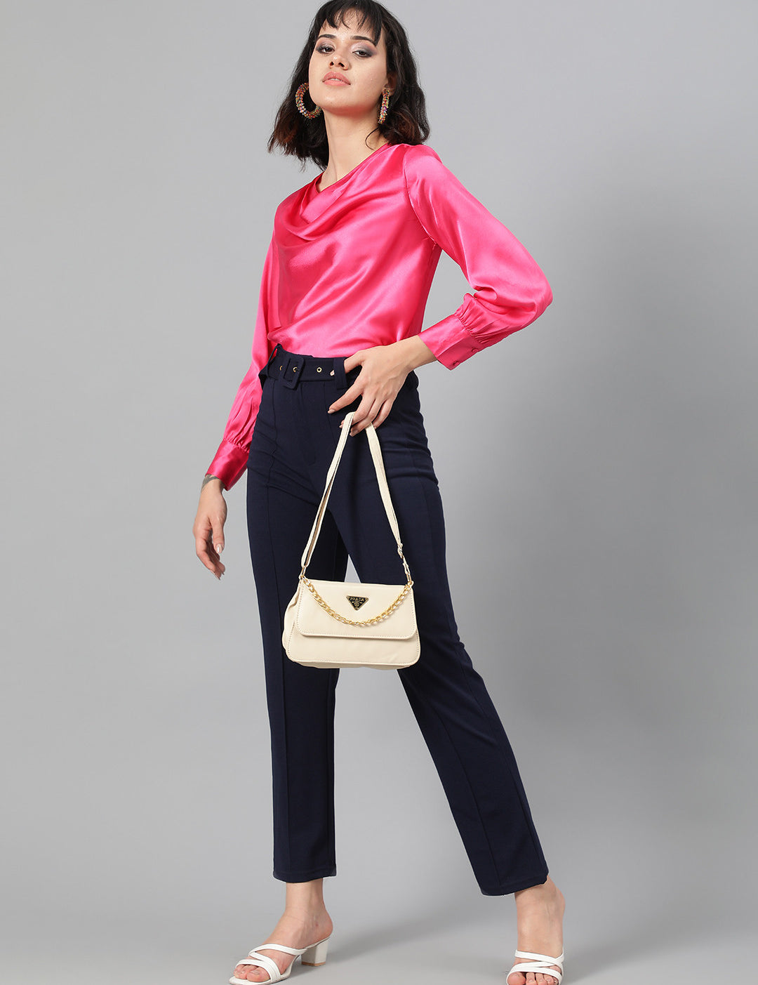 KOTTY Regular Fit Women Dark Blue Trousers 