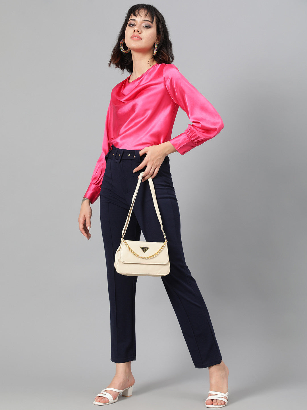 KOTTY Regular Fit Women Dark Blue Trousers 