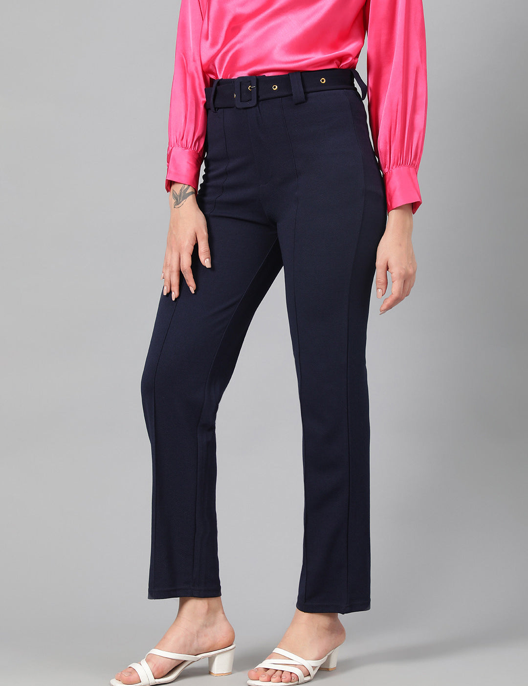KOTTY Regular Fit Women Dark Blue Trousers 