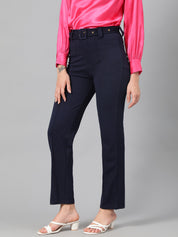 KOTTY Regular Fit Women Dark Blue Trousers 
