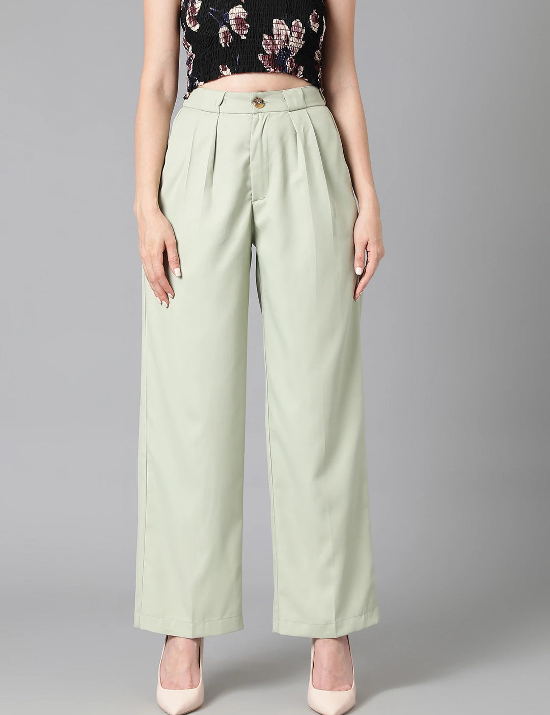 KOTTY Regular Fit Women Light Green Trousers 