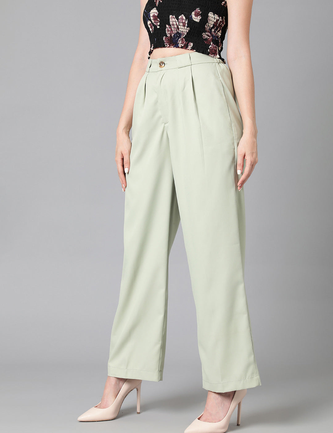 KOTTY Regular Fit Women Light Green Trousers 