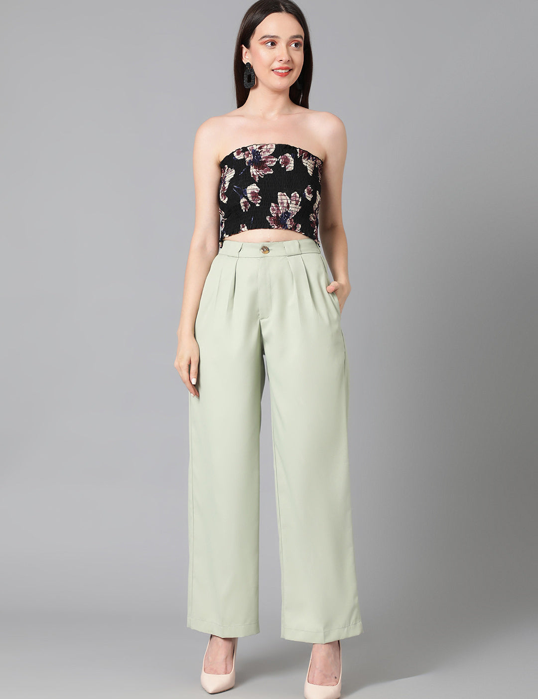 KOTTY Regular Fit Women Light Green Trousers 