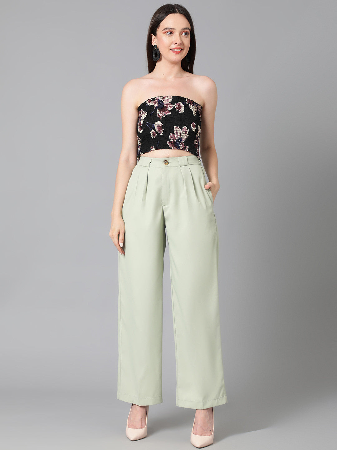 KOTTY Regular Fit Women Light Green Trousers 