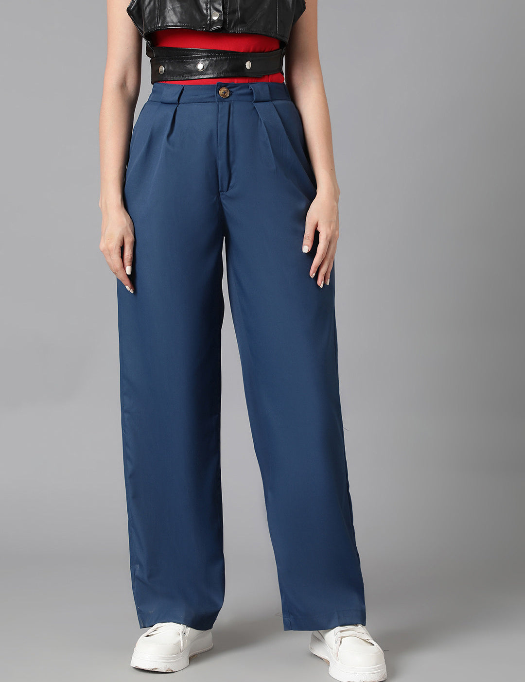 KOTTY Womens Solid Attractive High Rise Pant