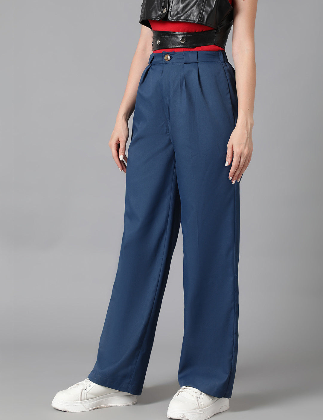 KOTTY Womens Solid Attractive High Rise Pant