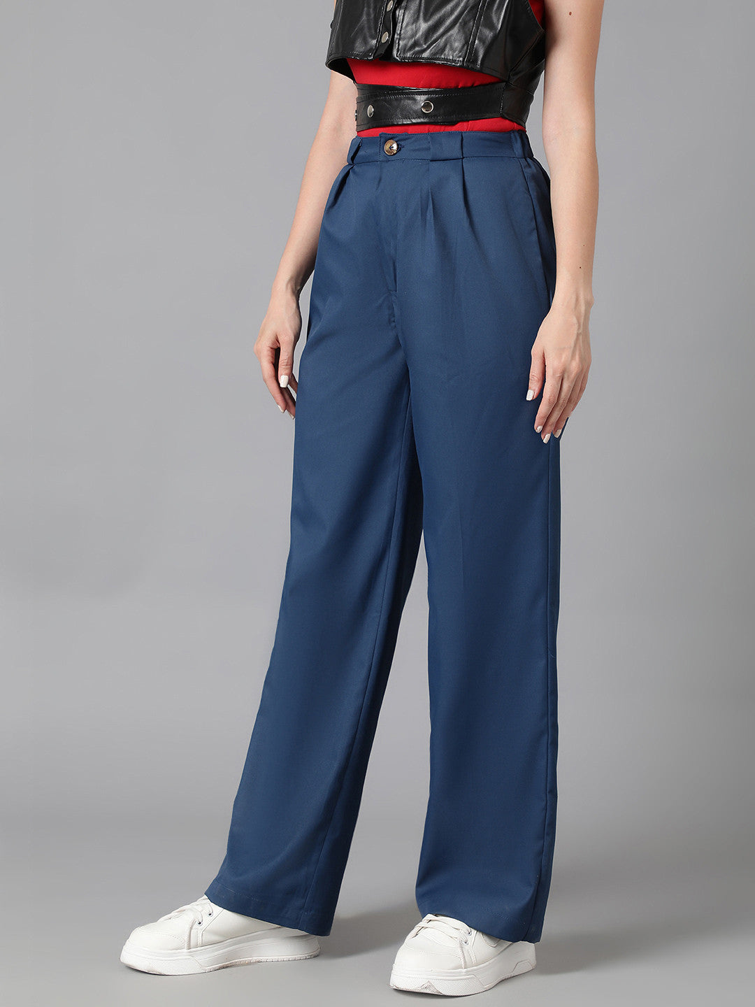 KOTTY Womens Solid Attractive High Rise Pant