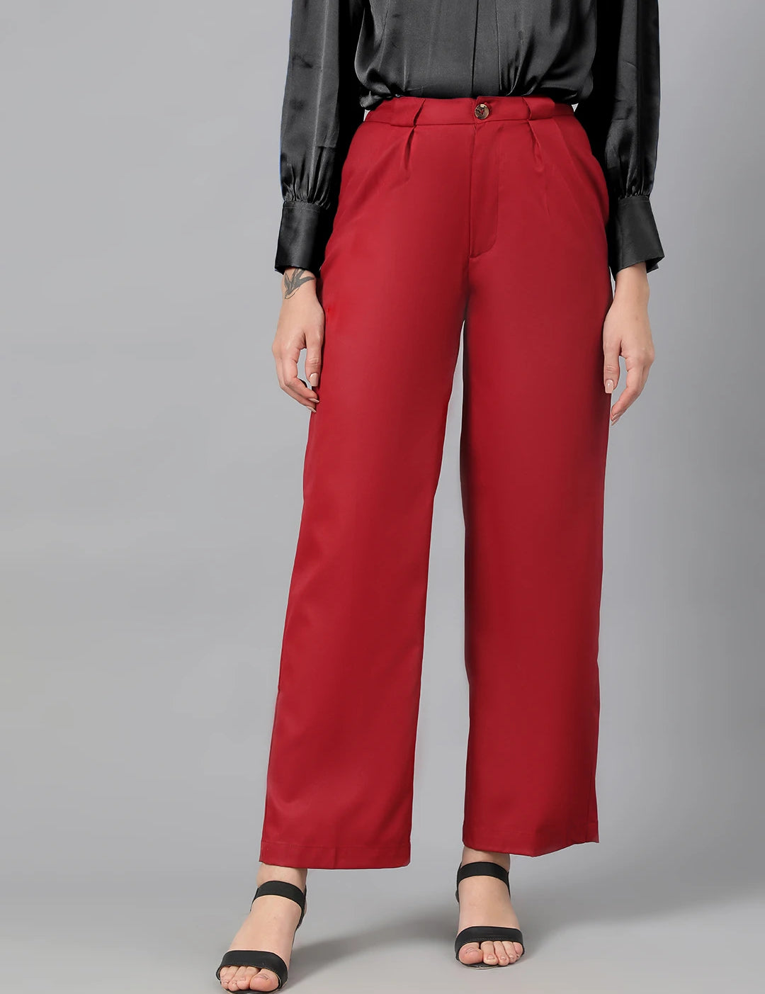 KOTTY Regular Fit Women Maroon Trousers 
