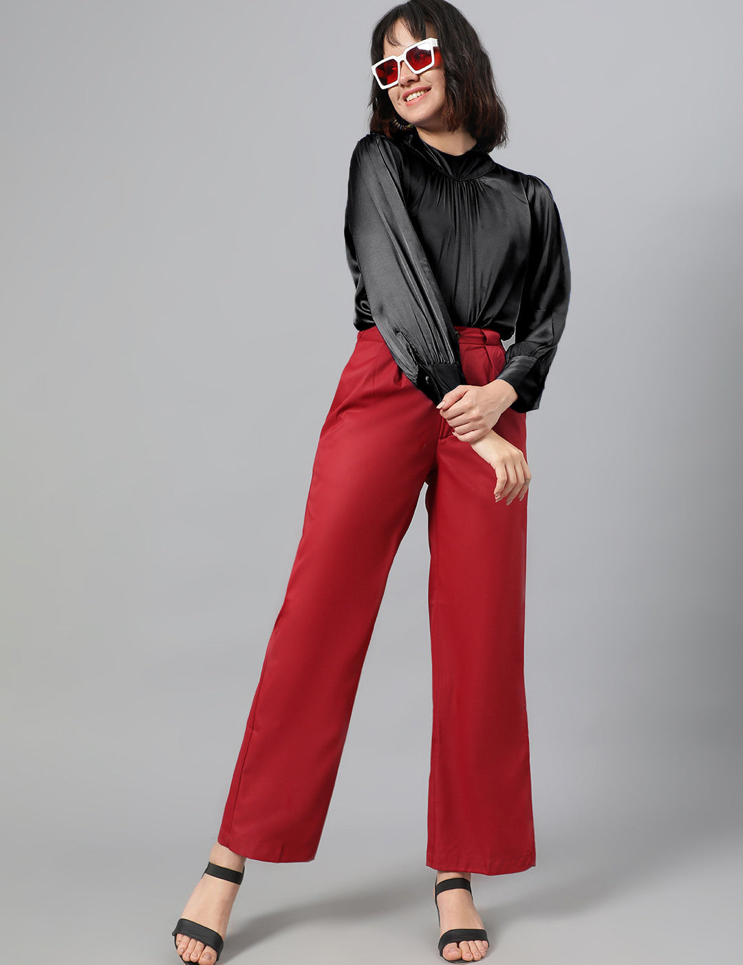 KOTTY Regular Fit Women Maroon Trousers 