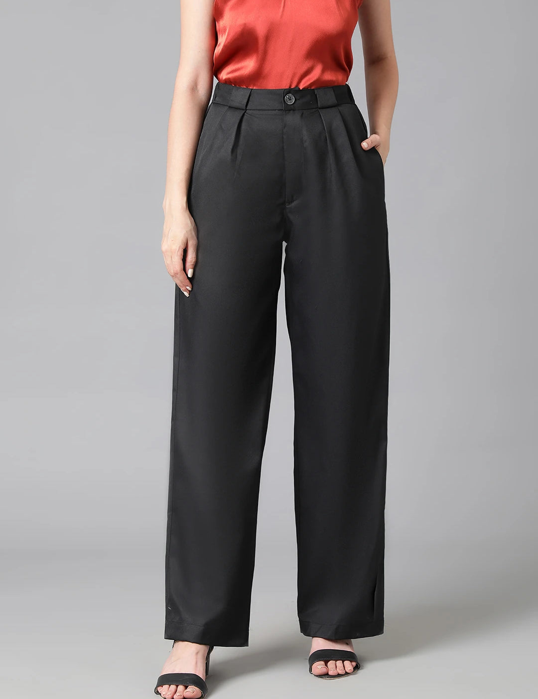 KOTTY Regular Fit Women Black Trousers 