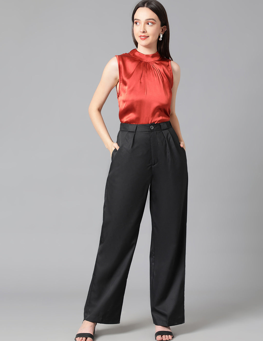 KOTTY Regular Fit Women Black Trousers 