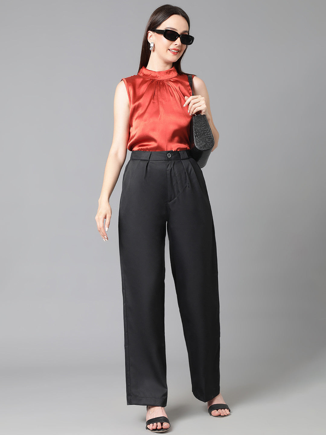 KOTTY Regular Fit Women Black Trousers 