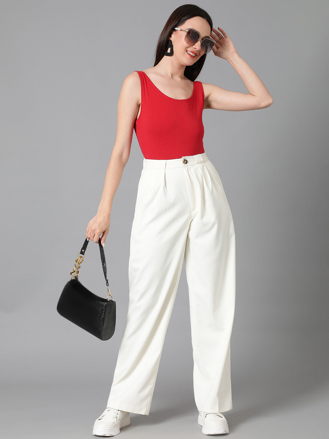 KOTTY Regular Fit Women White Trousers 