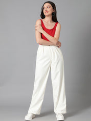 KOTTY Regular Fit Women White Trousers 
