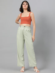 KOTTY Womens Solid Attractive High Rise Pant