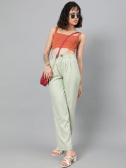 KOTTY Womens Solid Attractive High Rise Pant