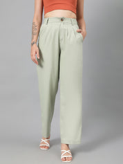 KOTTY Womens Solid Attractive High Rise Pant