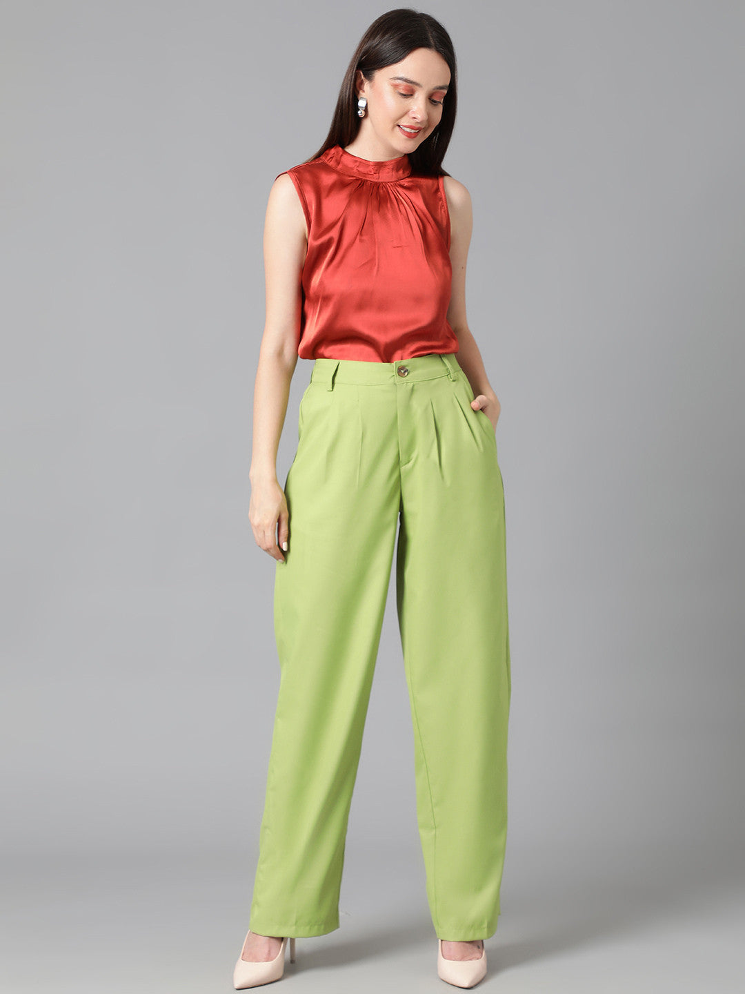 KOTTY Regular Fit Women Green Trousers 