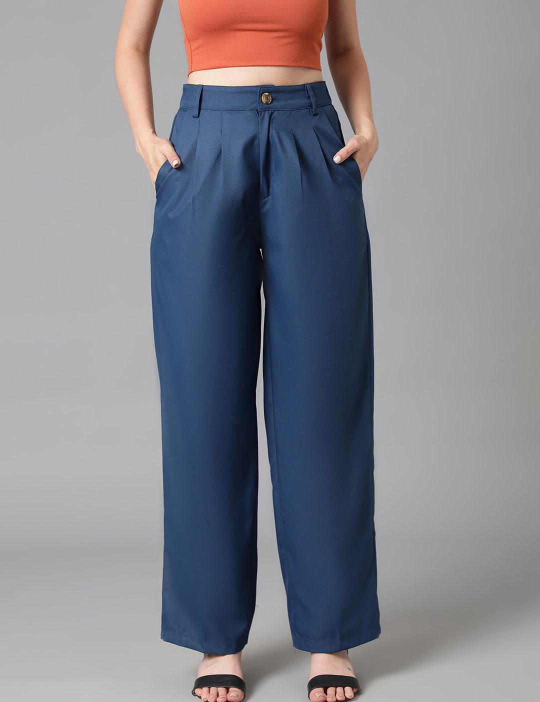 KOTTY Regular Fit Women Blue Trousers 