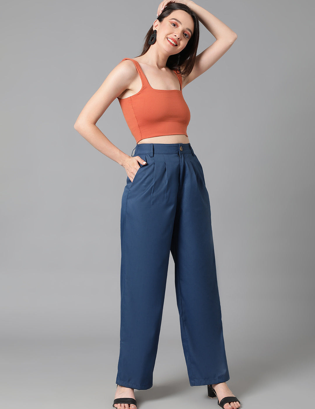 KOTTY Regular Fit Women Blue Trousers 