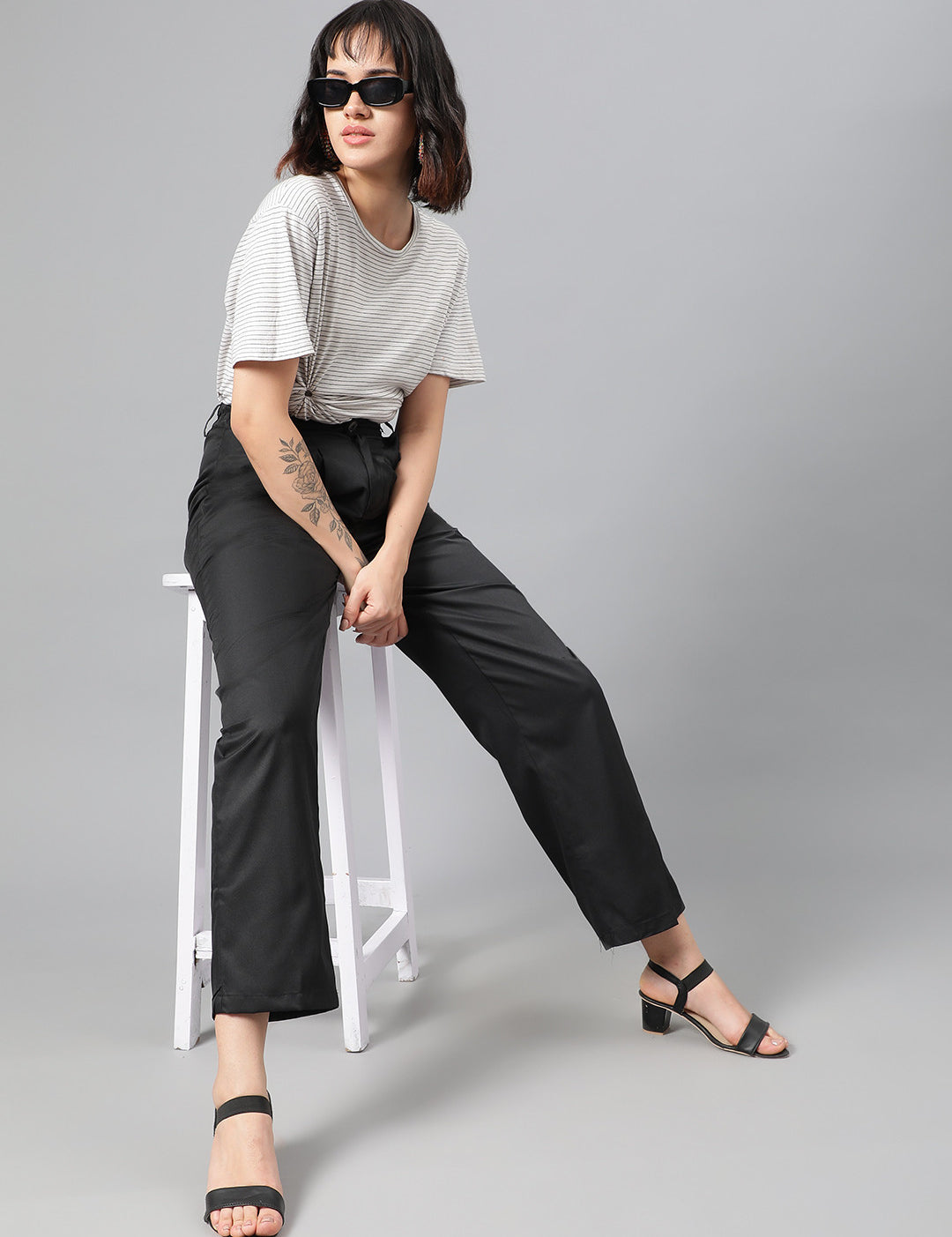 KOTTY Regular Fit Women Black Trousers 