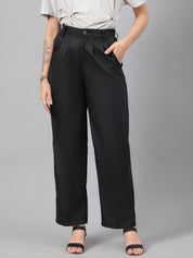 KOTTY Regular Fit Women Black Trousers 