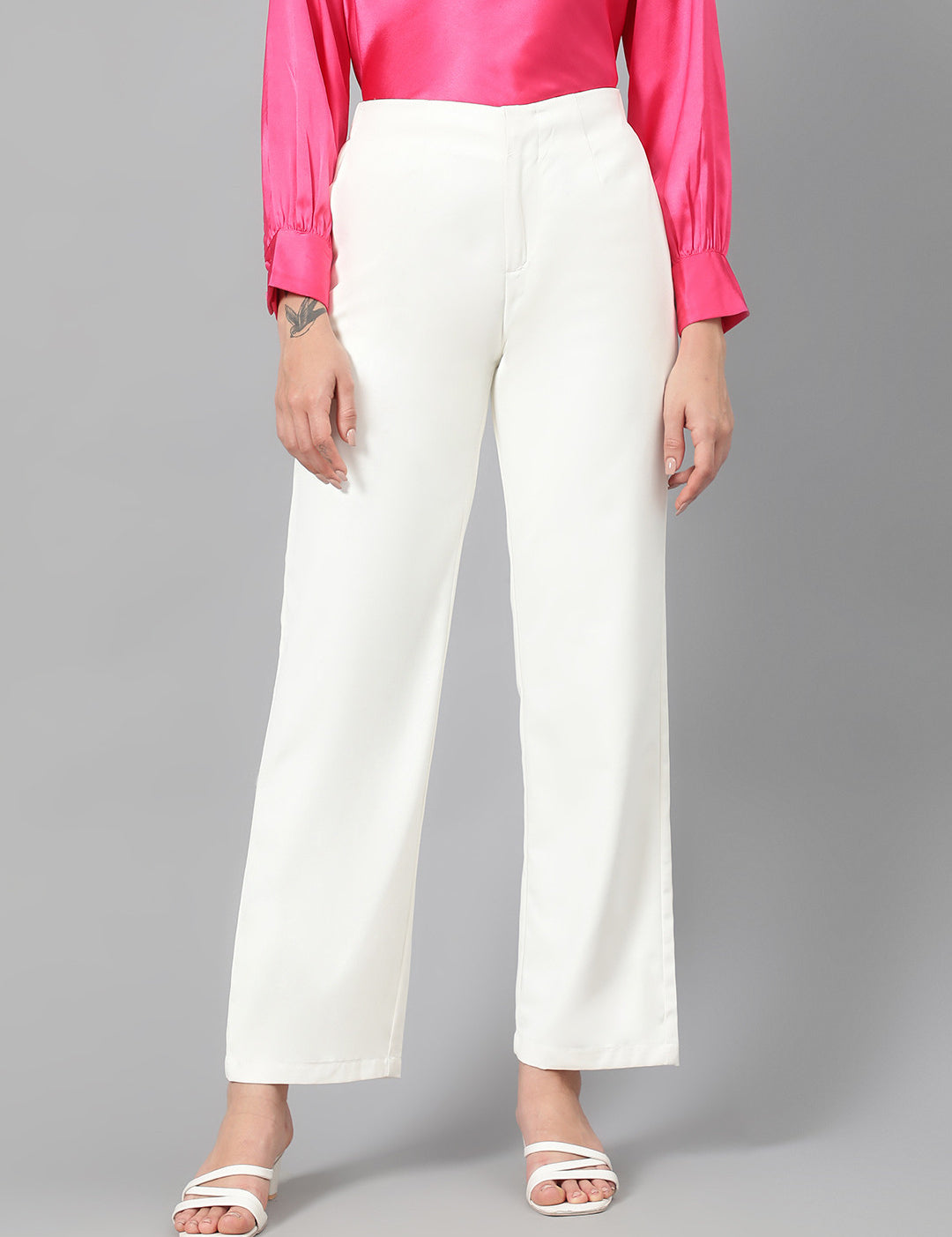 KOTTY Womens Solid Attractive High Rise Pant