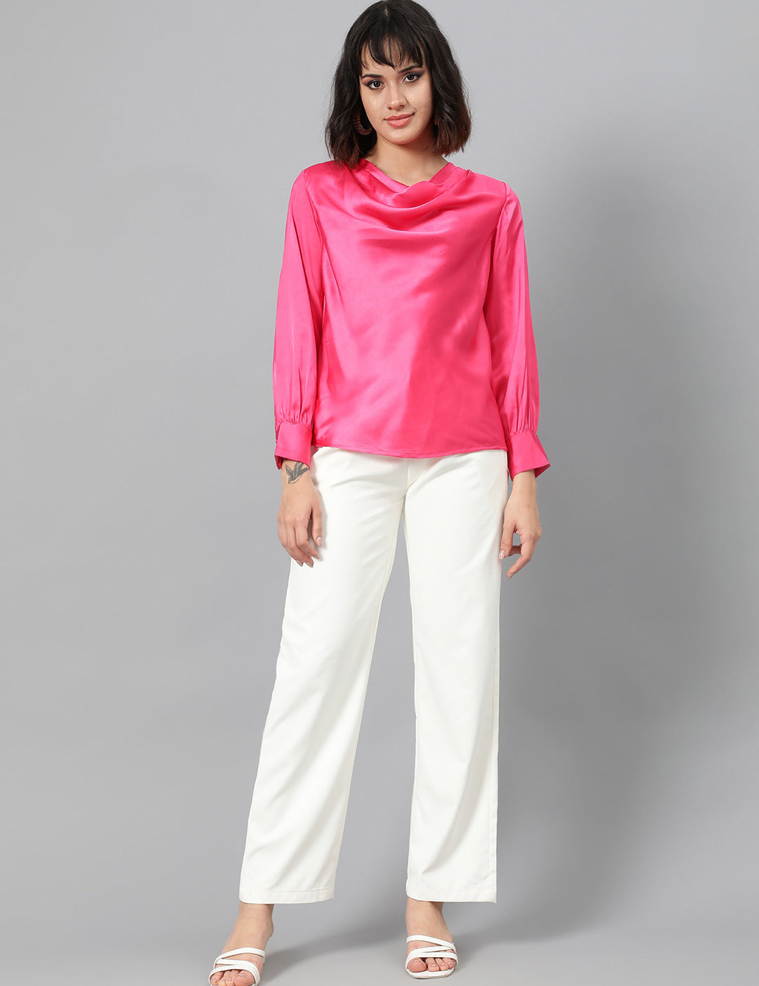 KOTTY Womens Solid Attractive High Rise Pant