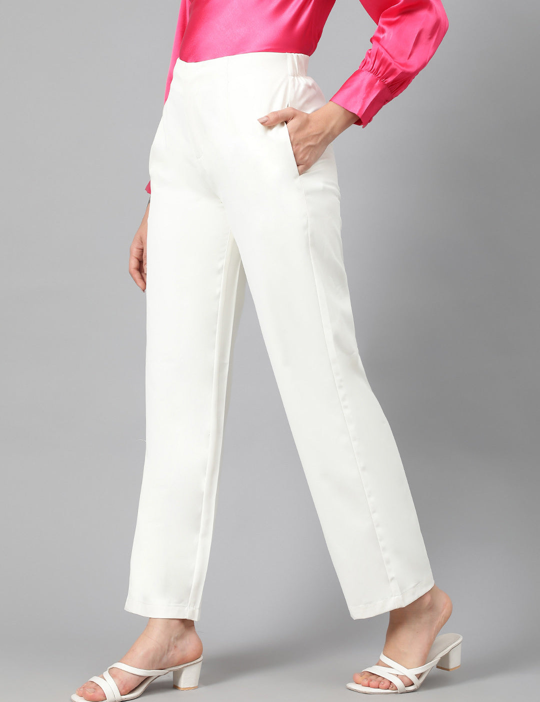 KOTTY Womens Solid Attractive High Rise Pant