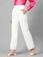 KOTTY Womens Solid Attractive High Rise Pant