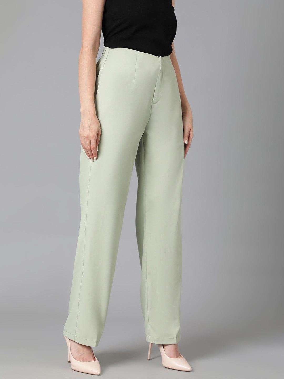 KOTTY Regular Fit Women Light Green Trousers 