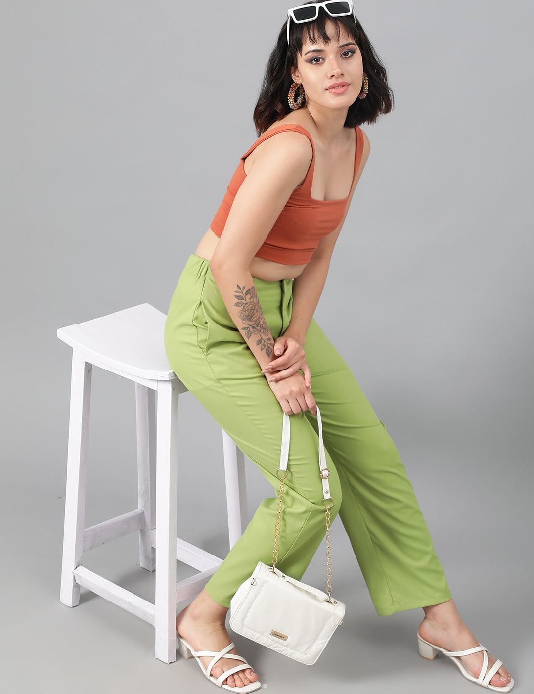 KOTTY Regular Fit Women Green Trousers 
