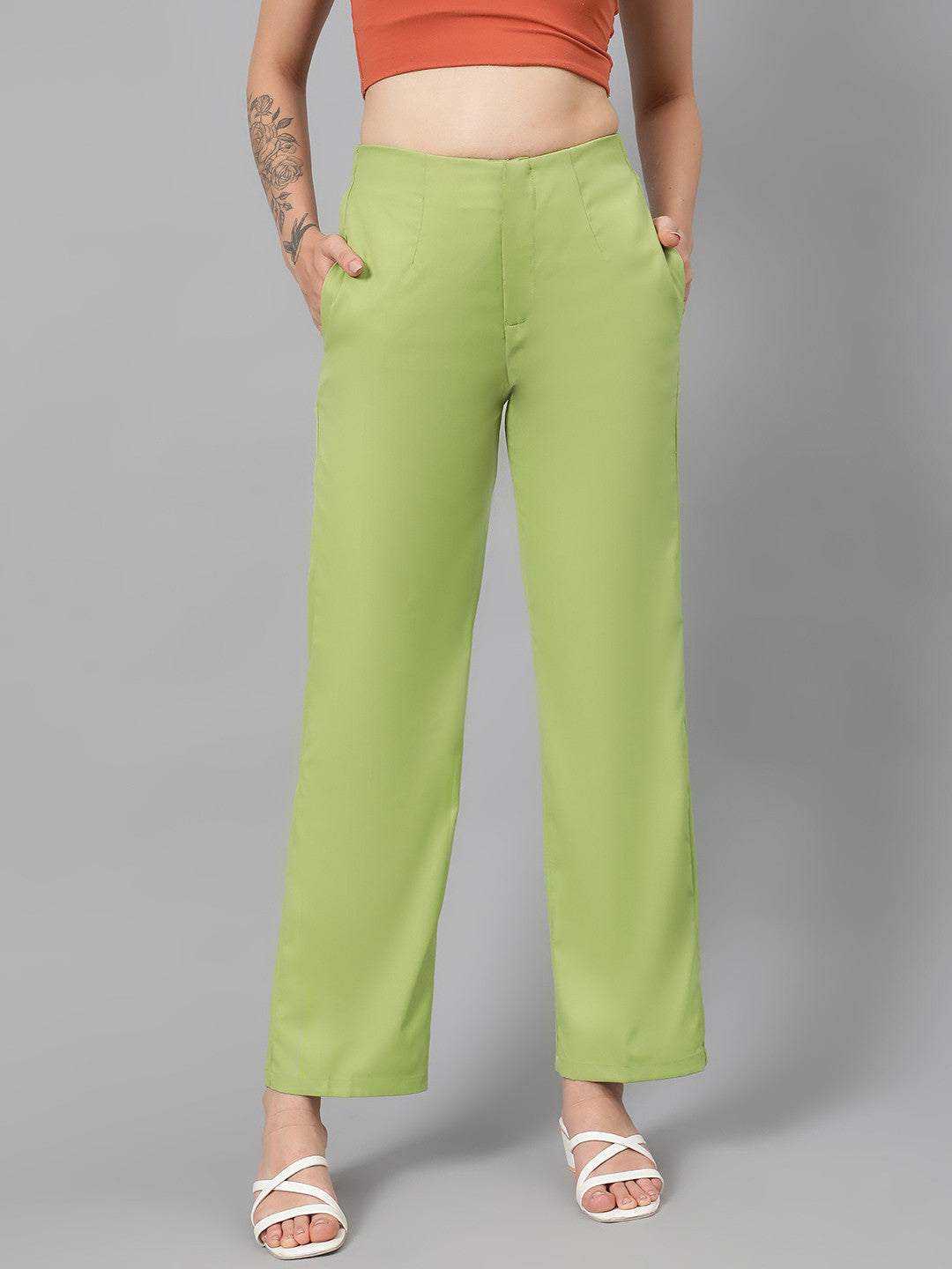 KOTTY Regular Fit Women Green Trousers 