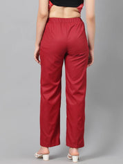 KOTTY Regular Fit Women Maroon Trousers 