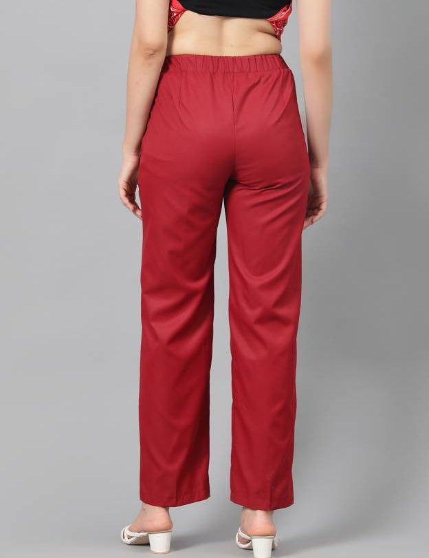 KOTTY Regular Fit Women Maroon Trousers 