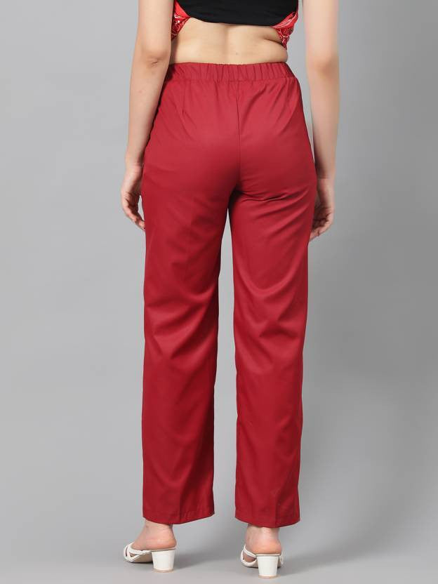 KOTTY Regular Fit Women Maroon Trousers 