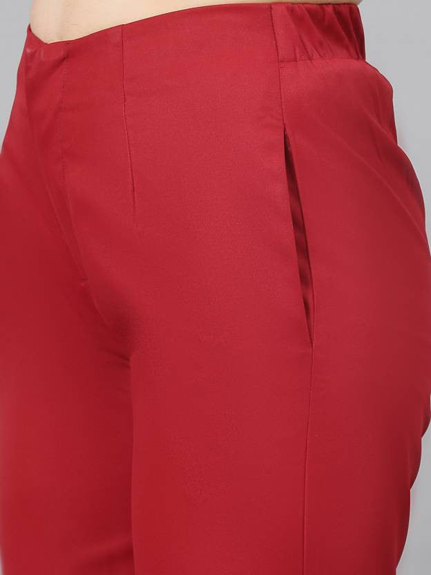 KOTTY Regular Fit Women Maroon Trousers 