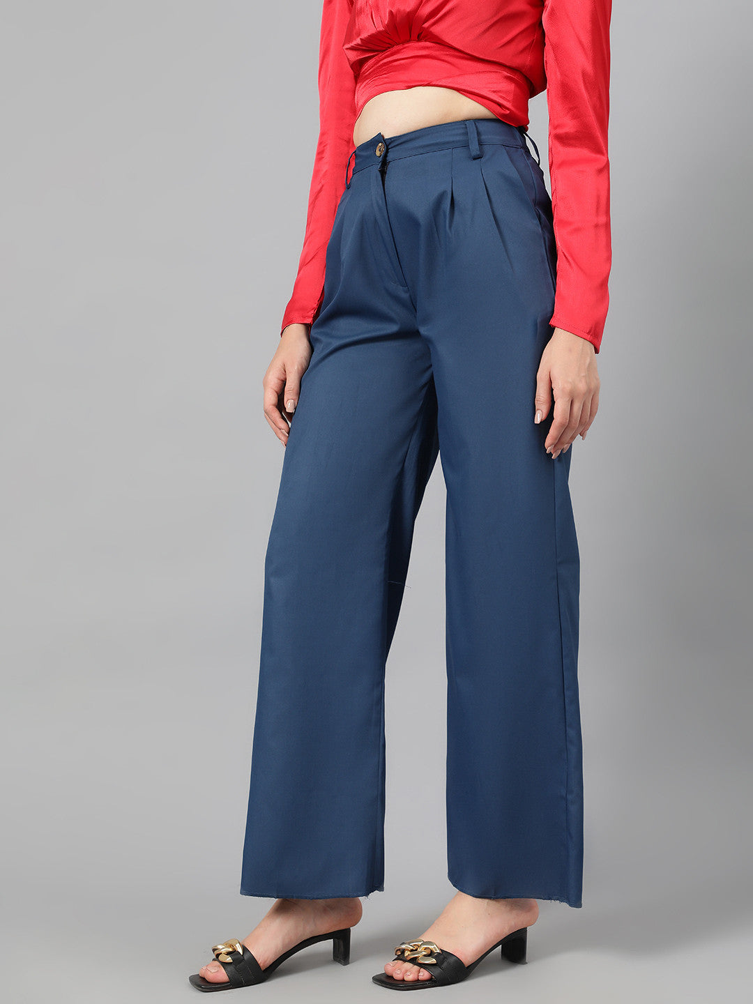 KOTTY Regular Fit Women Blue Trousers 