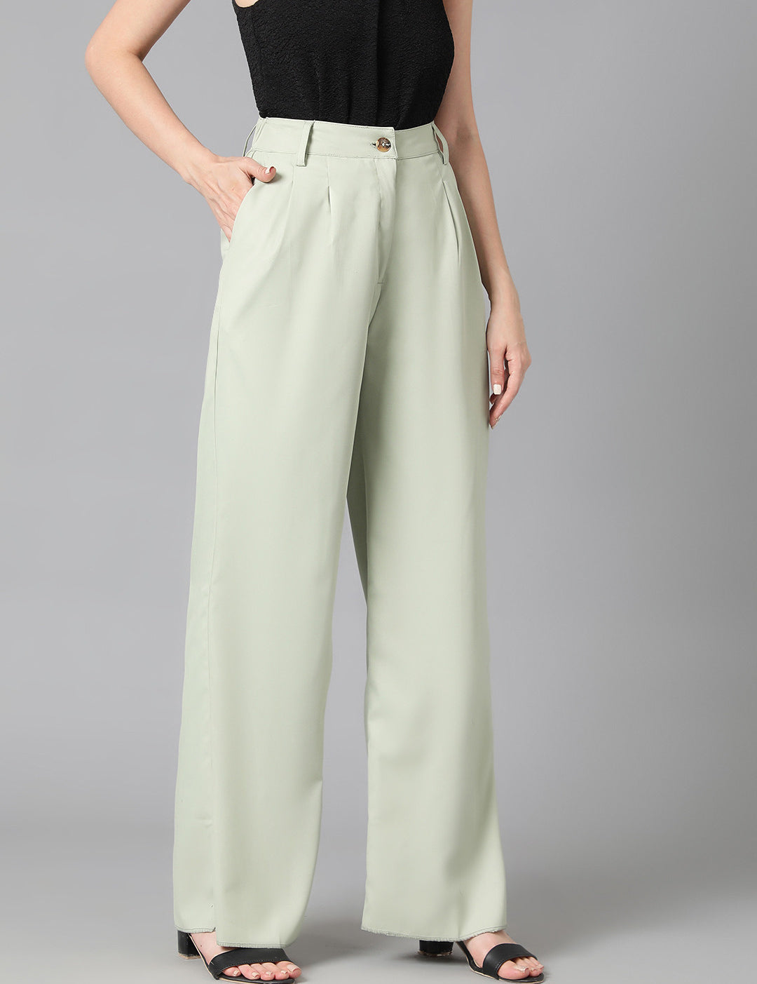 KOTTY Regular Fit Women Light Green Trousers 